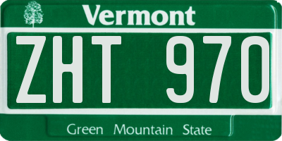VT license plate ZHT970