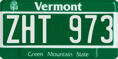 VT license plate ZHT973