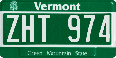 VT license plate ZHT974