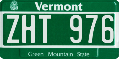 VT license plate ZHT976