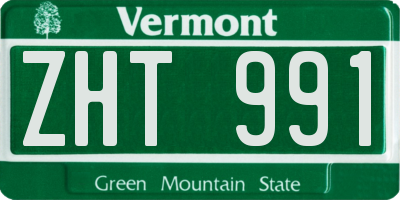VT license plate ZHT991