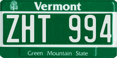 VT license plate ZHT994