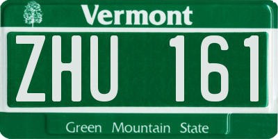 VT license plate ZHU161