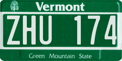 VT license plate ZHU174