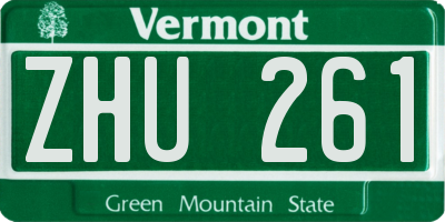 VT license plate ZHU261