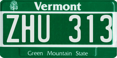 VT license plate ZHU313