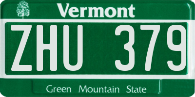VT license plate ZHU379