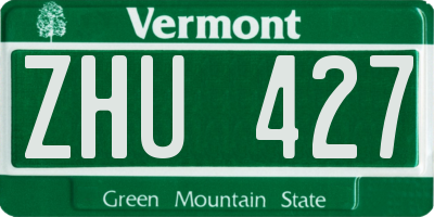 VT license plate ZHU427
