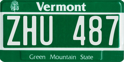VT license plate ZHU487