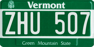 VT license plate ZHU507