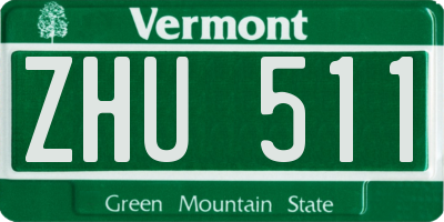 VT license plate ZHU511