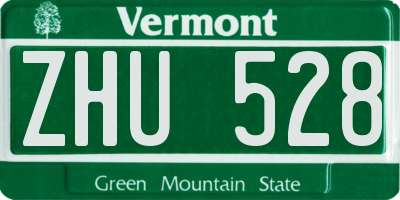 VT license plate ZHU528