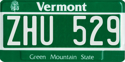 VT license plate ZHU529