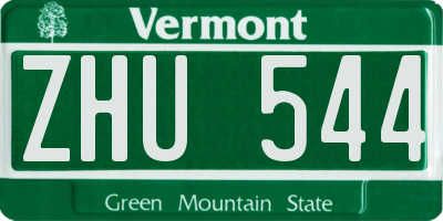 VT license plate ZHU544