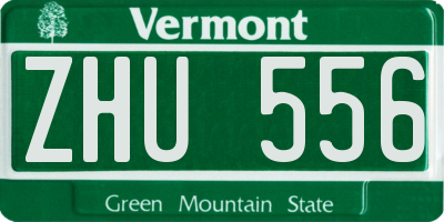 VT license plate ZHU556