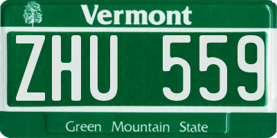 VT license plate ZHU559