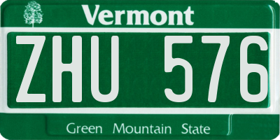 VT license plate ZHU576