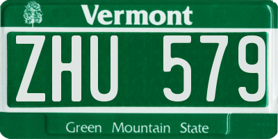 VT license plate ZHU579
