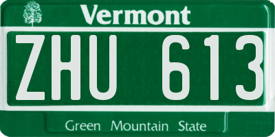 VT license plate ZHU613