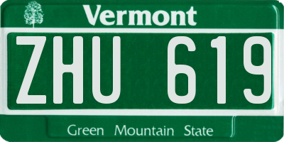 VT license plate ZHU619