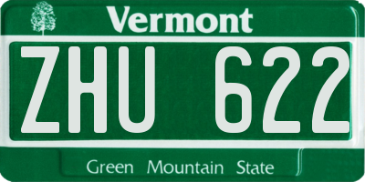 VT license plate ZHU622