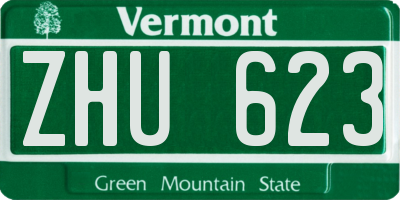 VT license plate ZHU623