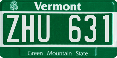 VT license plate ZHU631