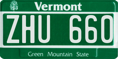 VT license plate ZHU660