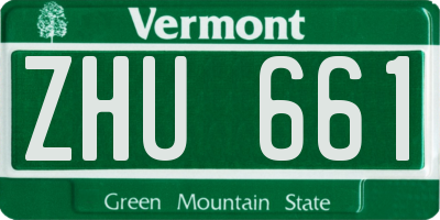 VT license plate ZHU661