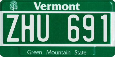 VT license plate ZHU691