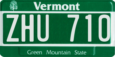 VT license plate ZHU710