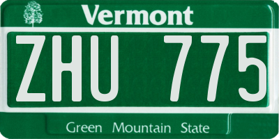VT license plate ZHU775