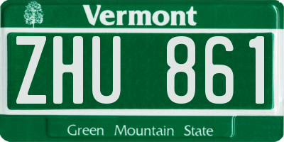 VT license plate ZHU861