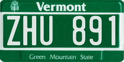 VT license plate ZHU891