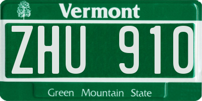 VT license plate ZHU910
