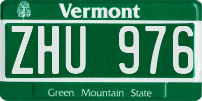 VT license plate ZHU976