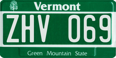 VT license plate ZHV069