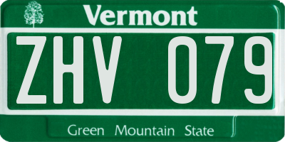 VT license plate ZHV079