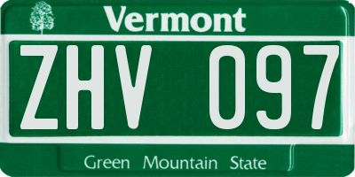 VT license plate ZHV097