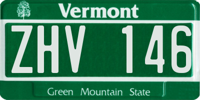 VT license plate ZHV146