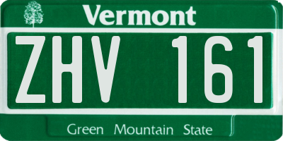 VT license plate ZHV161