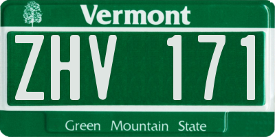 VT license plate ZHV171