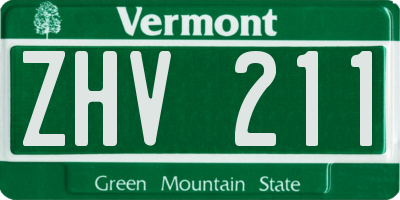 VT license plate ZHV211