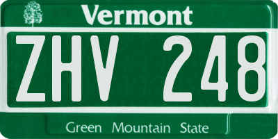 VT license plate ZHV248