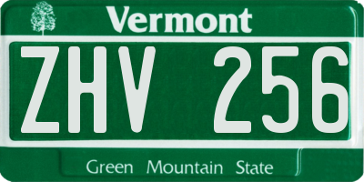 VT license plate ZHV256