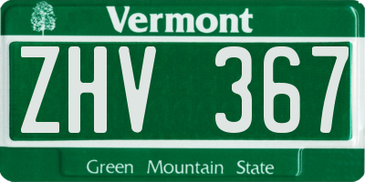 VT license plate ZHV367