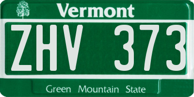 VT license plate ZHV373