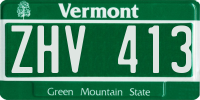 VT license plate ZHV413