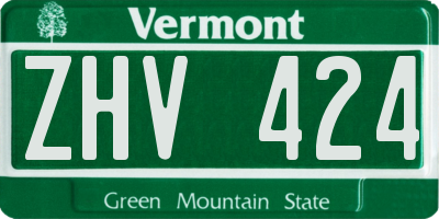 VT license plate ZHV424