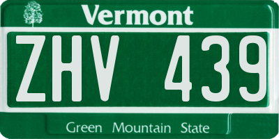 VT license plate ZHV439